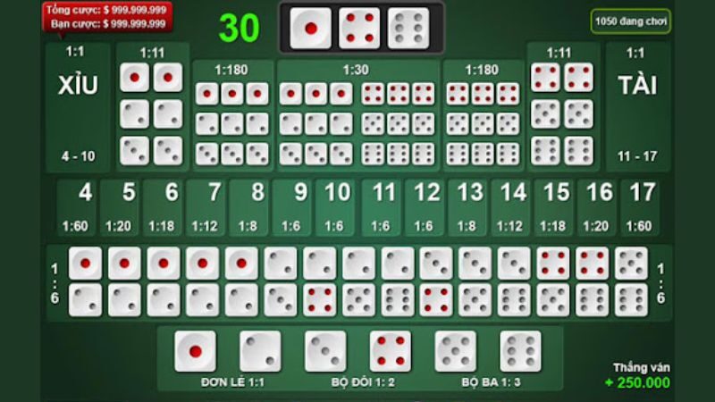 Bàn cược trò chơi Tài Xỉu tại nhà cái trực tuyến