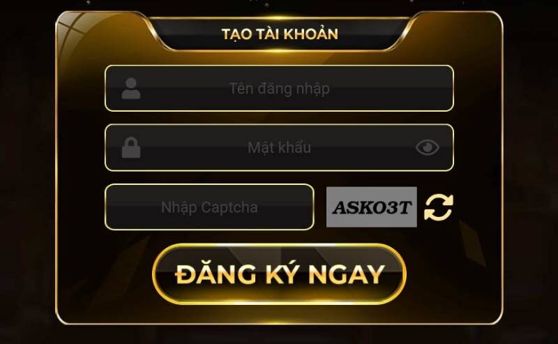 Biểu mẫu đăng ký Hitclub với giao diện rõ ràng dễ hiểu