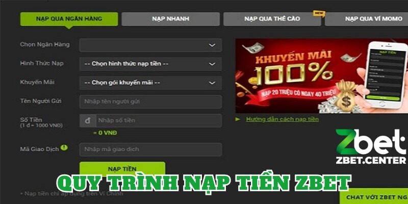 Các kênh thanh toán được chấp nhận trong hệ thống nạp tiền zbet