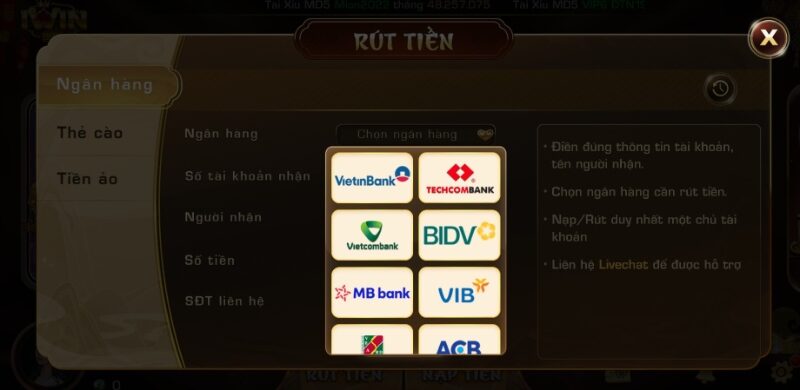 rút tiền Iwin