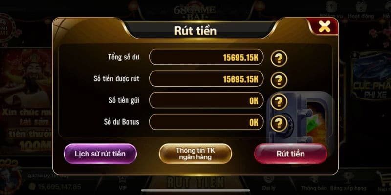 Thanh toán tiền cược thắng tại 68 game bài 