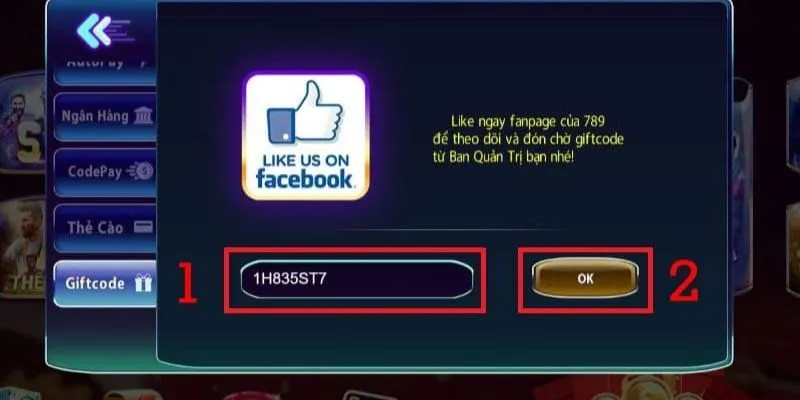 Nhận giftcode tân thủ 789Club