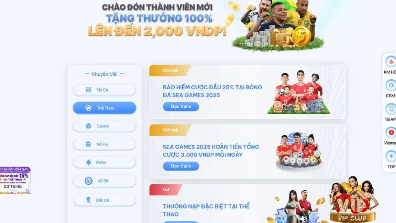 Các chương trình khuyến mãi thể thao hấp dẫn tại nhà cái TF88