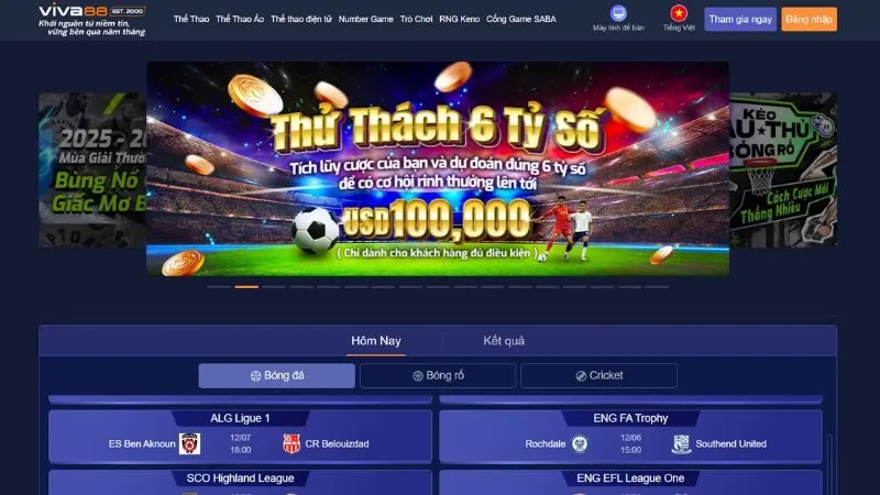 Thiết kế giao diện nhà cái Viva88 đẹp, ấn tượng