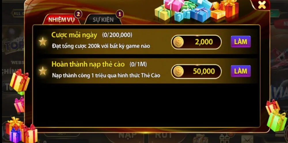 Các nhiệm vụ được yêu cầu để nhận vé hoàn trả